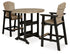 Fairen Trail Outdoor Bar Table and 2 Barstools in Black/Driftwood - PKG009512