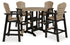 Fairen Trail Outdoor Bar Table and 4 Barstools in Black/Driftwood - PKG009513