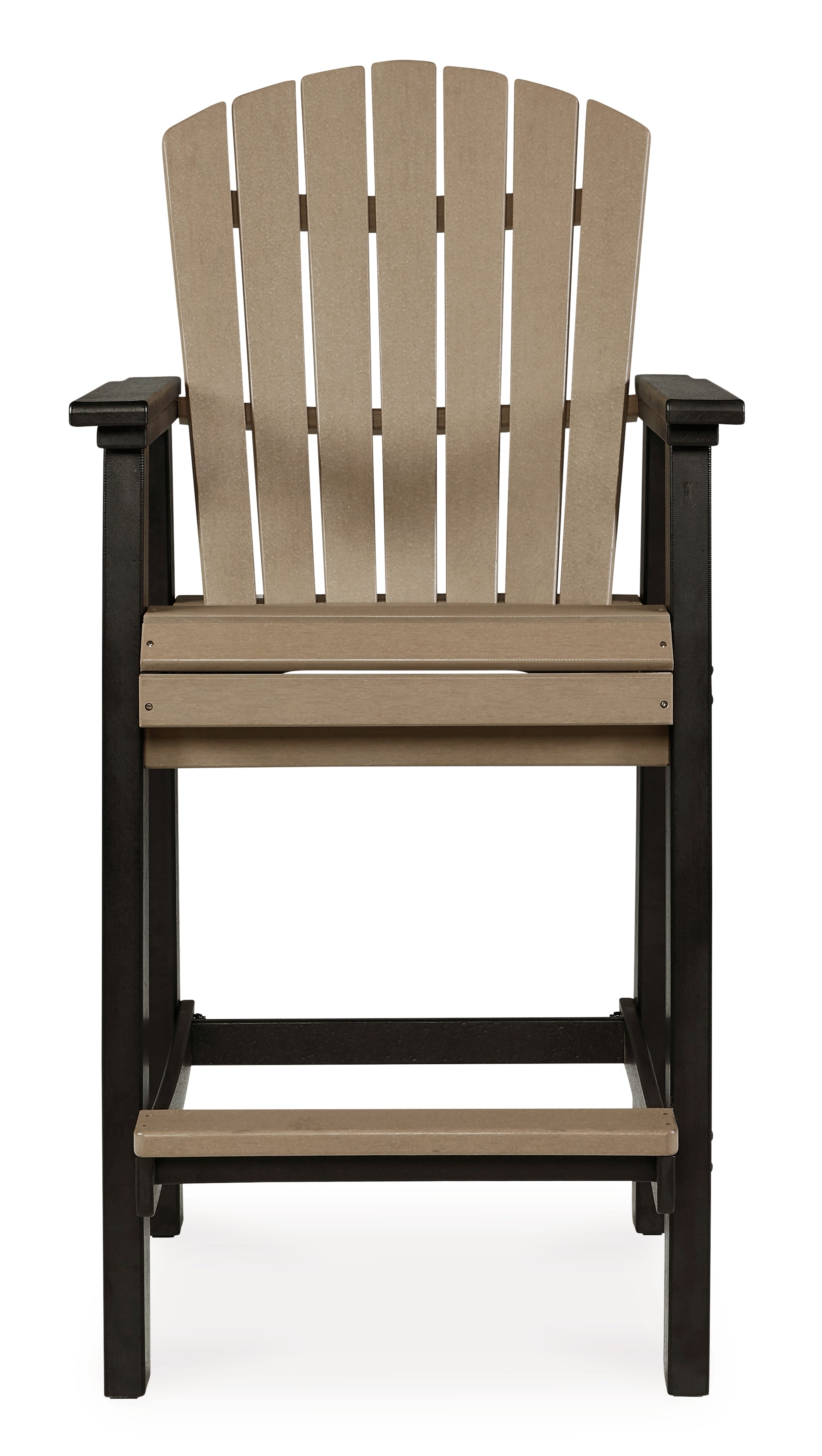 Fairen Trail Outdoor Bar Table and 4 Barstools in Black/Driftwood - PKG009513