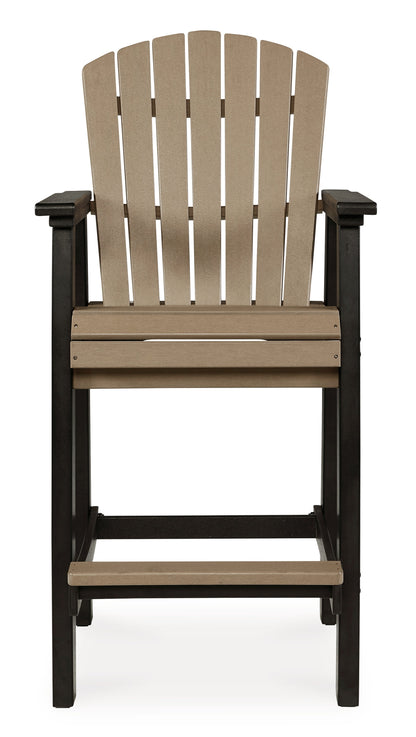 Fairen Trail Outdoor Bar Table and 4 Barstools in Black/Driftwood - PKG009513