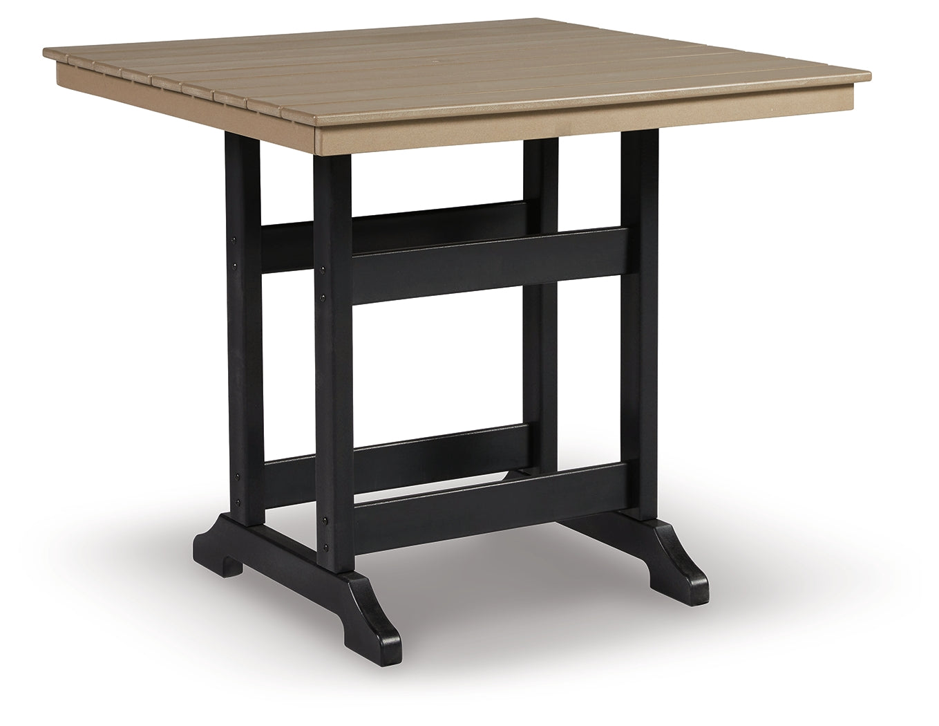 Fairen Trail Outdoor Counter Height Dining Table and 2 Barstools in Black/Driftwood - PKG014563