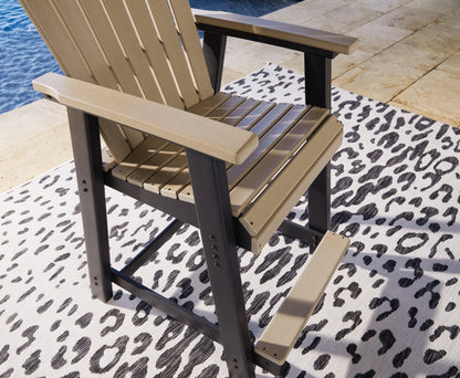 Fairen Trail Outdoor Counter Height Dining Table and 2 Barstools in Black/Driftwood - PKG014563