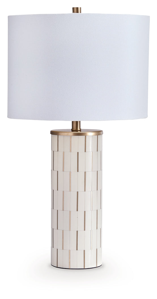 Faridworth White/Gold Finish Table Lamp - L235954