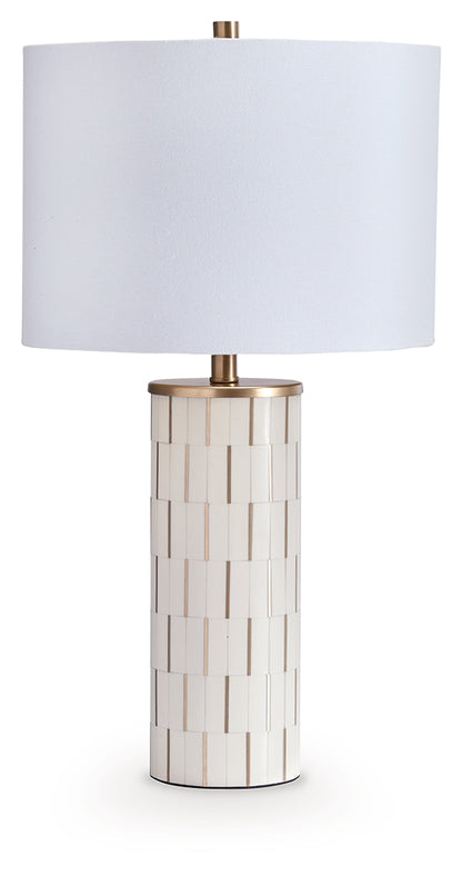 Faridworth White/Gold Finish Table Lamp - L235954