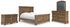 Feddinger California King Panel Bed with Mirrored Dresser and 2 Nightstands in Medium Brown from Ashley - Luna Furniture