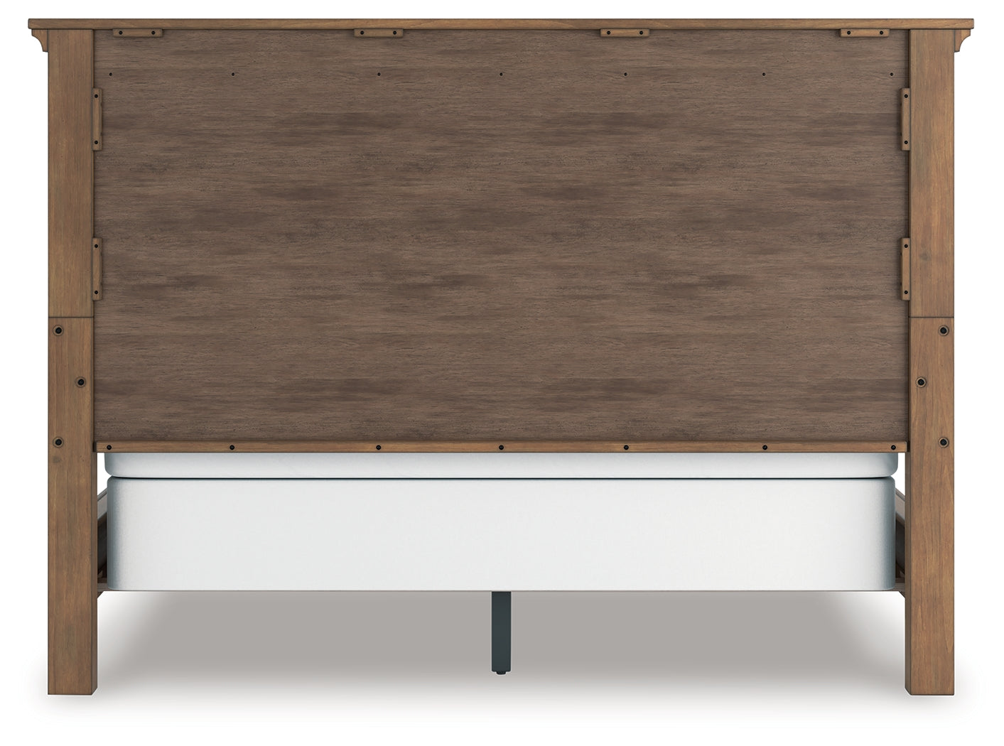 Feddinger California King Panel Bed with Mirrored Dresser and Chest in Medium Brown from Ashley - Luna Furniture