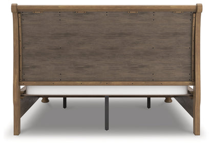 Feddinger California King Storage Sleigh Bed with Dresser and Nightstand in Medium Brown from Ashley - Luna Furniture
