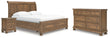 Feddinger California King Storage Sleigh Bed with Dresser and Nightstand in Medium Brown from Ashley - Luna Furniture