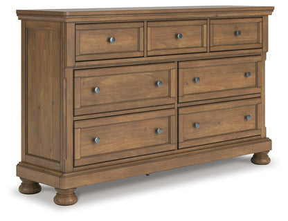 Feddinger California King Storage Sleigh Bed with Dresser and Nightstand in Medium Brown from Ashley - Luna Furniture