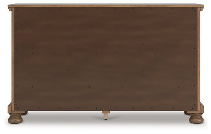 Feddinger California King Storage Sleigh Bed with Dresser and Nightstand in Medium Brown from Ashley - Luna Furniture