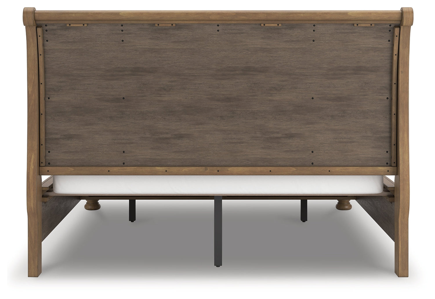 Feddinger California King Storage Sleigh Bed with Mirrored Dresser, Chest and Nightstand in Medium Brown from Ashley - Luna Furniture
