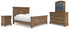 Feddinger King Panel Bed with Mirrored Dresser and Nightstand in Medium Brown from Ashley - Luna Furniture