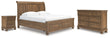 Feddinger King Storage Sleigh Bed with Dresser and Nightstand in Medium Brown from Ashley - Luna Furniture
