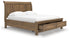 Feddinger Medium Brown California King Storage Sleigh Bed - PCB779B9
