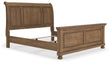 Feddinger Medium Brown King Sleigh Bed - PCB779B15
