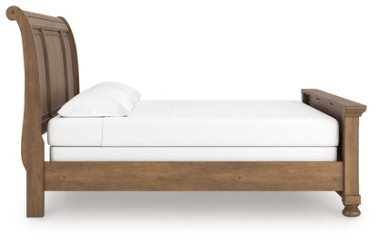 Feddinger Medium Brown King Sleigh Bed - PCB779B15