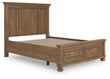 Feddinger Medium Brown Queen Panel Storage Bed - PCB779B11