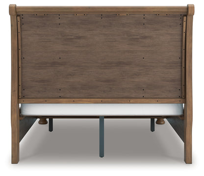 Feddinger Medium Brown Queen Storage Sleigh Bed - PCB779B4