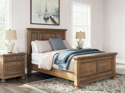 Feddinger Queen Panel Bed with Dresser in Medium Brown from Ashley - Luna Furniture