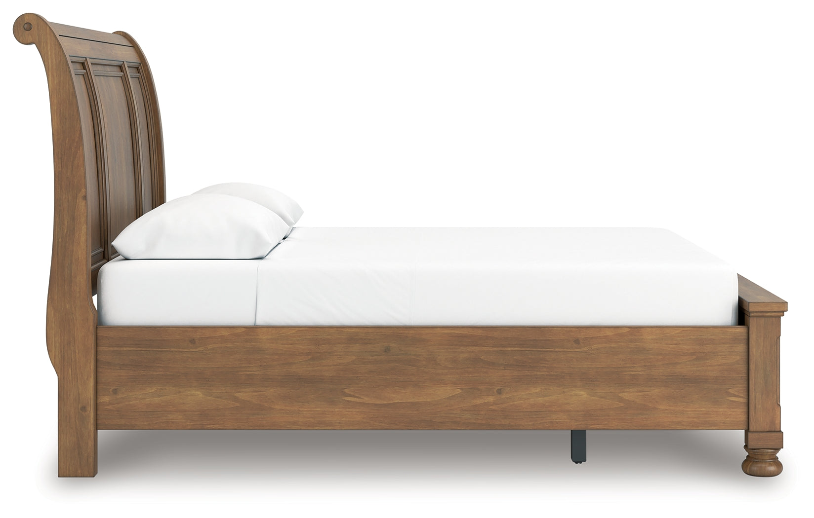 Feddinger Queen Storage Sleigh Bed with Mirrored Dresser, Chest and Nightstand in Medium Brown from Ashley - Luna Furniture