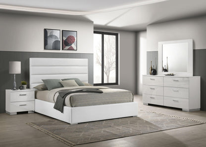 Felicity 4-piece California King Bedroom Set White High Gloss - 203511KW-S4