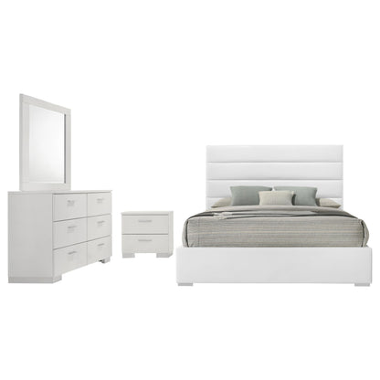 Felicity 4-piece California King Bedroom Set White High Gloss - 203511KW-S4