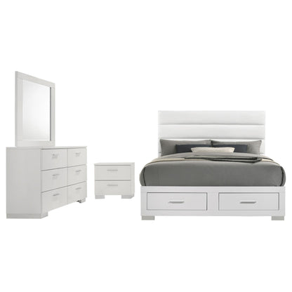 Felicity 4-piece California King Platform Bedroom Set White - 203510KW-S4