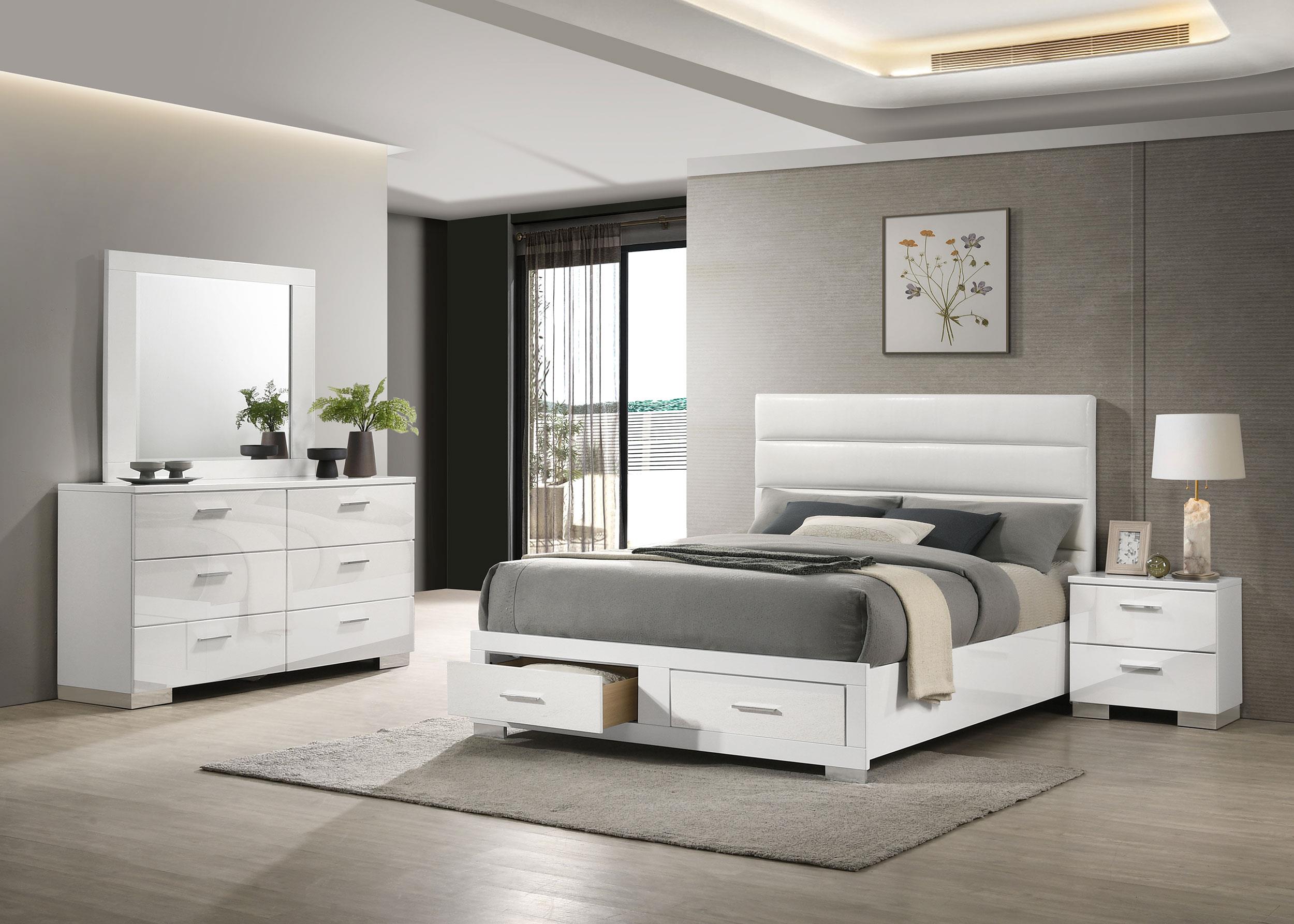 Felicity 4-piece Queen Platform Bedroom Set White - 203510Q-S4