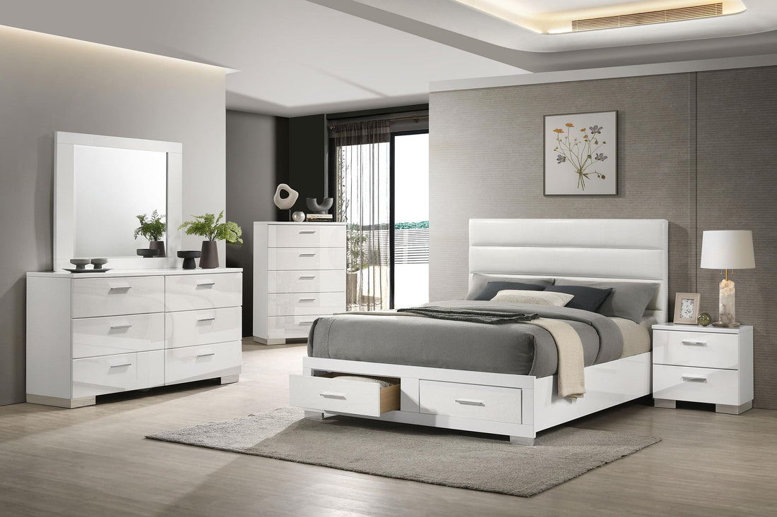 Felicity 5-piece California King Platform Bedroom Set White - 203510KW-S5
