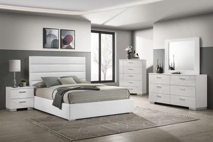 Felicity 53-inch Upholstered California King Bed White - 203511KW