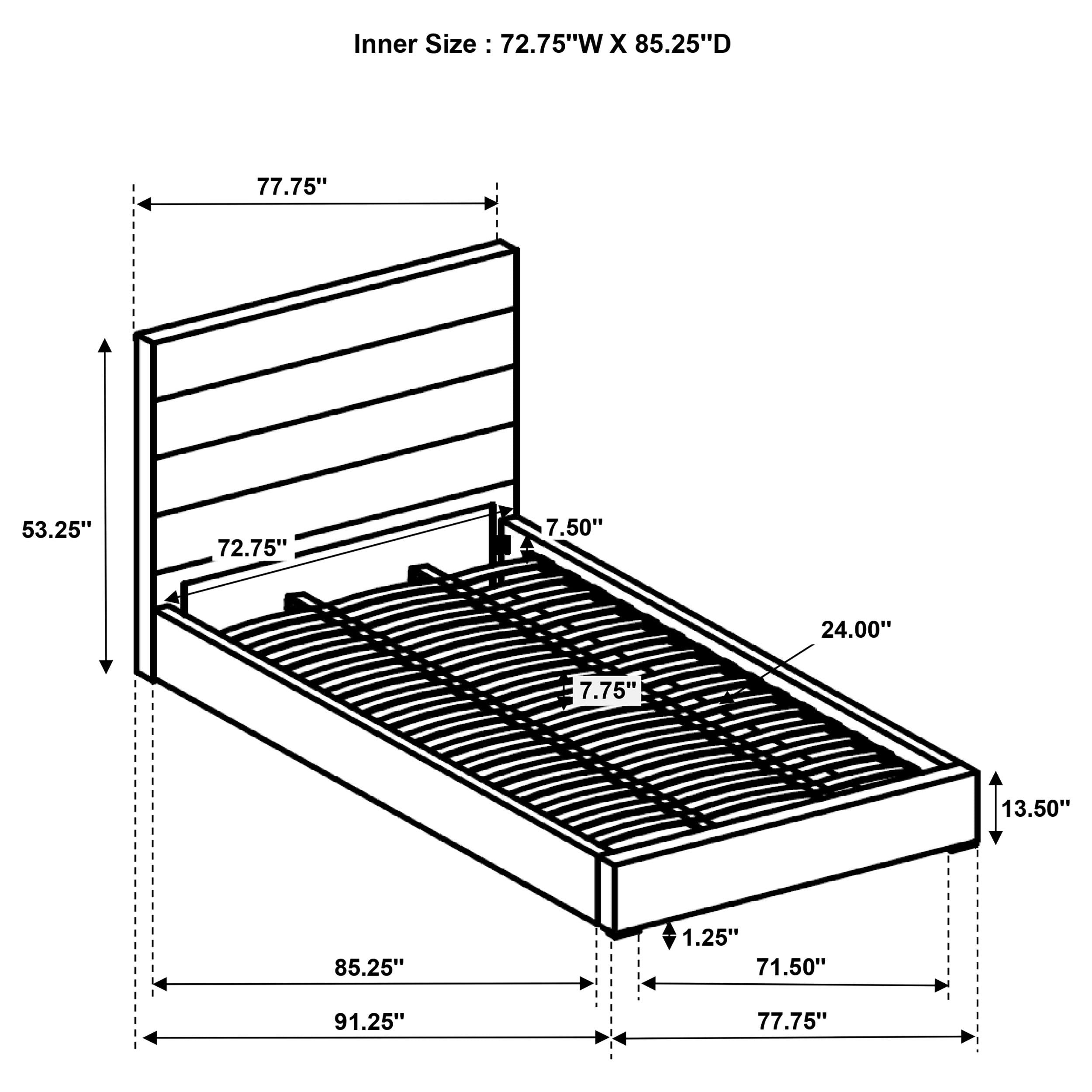 Felicity 53-inch Upholstered California King Bed White - 203511KW