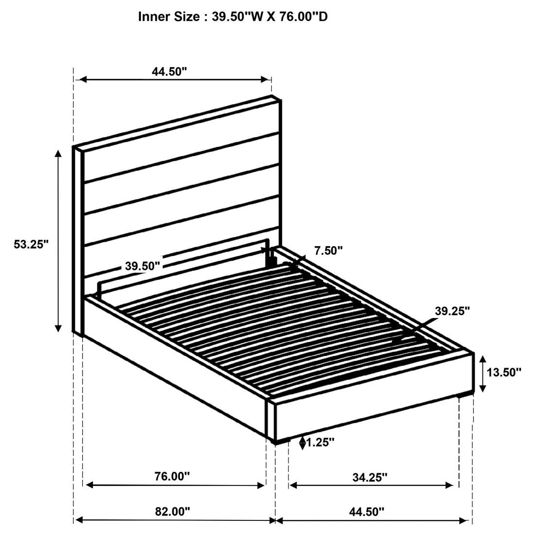 Felicity 53-inch Upholstered Twin Platform Bed White - 203511T