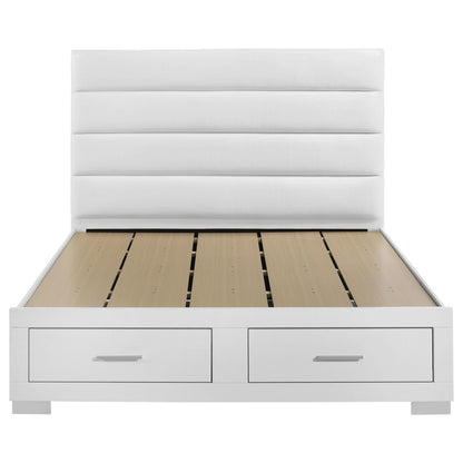 Felicity California King Storage Bed White High Gloss - 203510KW