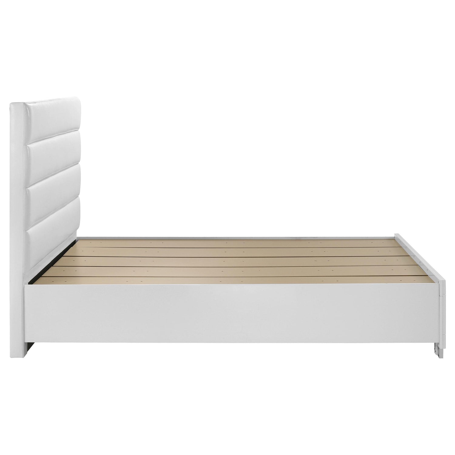 Felicity California King Storage Bed White High Gloss - 203510KW