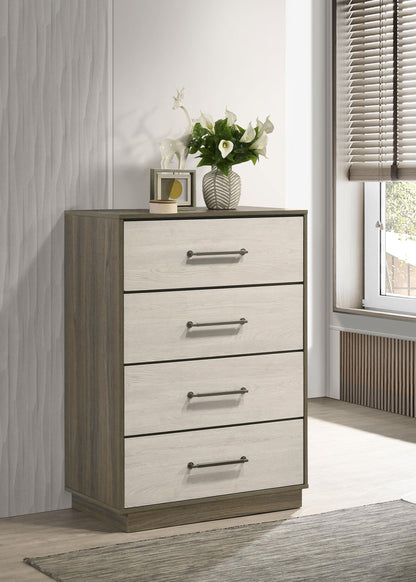 Fenwick 4-drawer Chest of Drawers Grey Oak - 224985