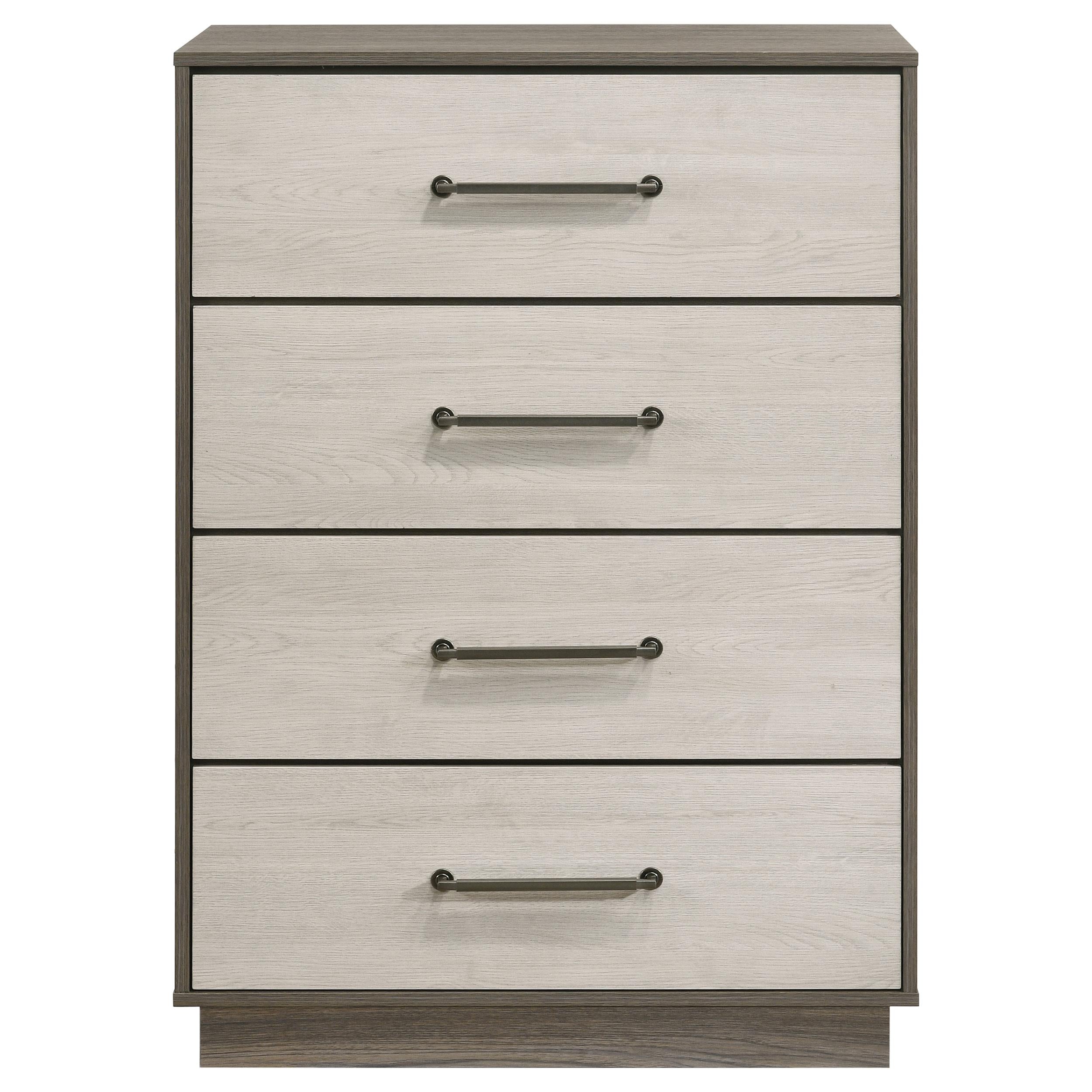 Fenwick 4-drawer Chest of Drawers Grey Oak - 224985
