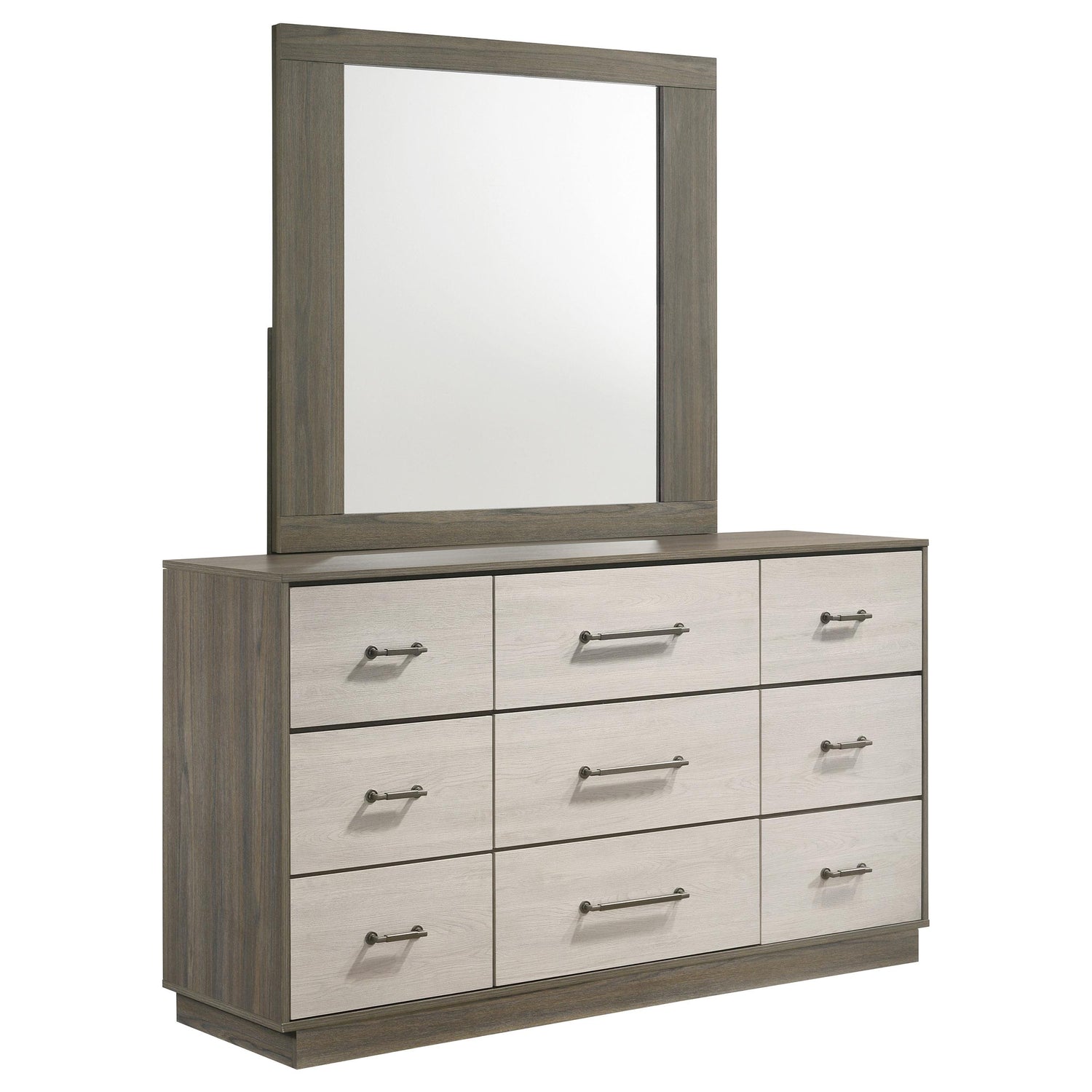 Fenwick 9-drawer Dresser with Mirror Grey Oak - 224983M
