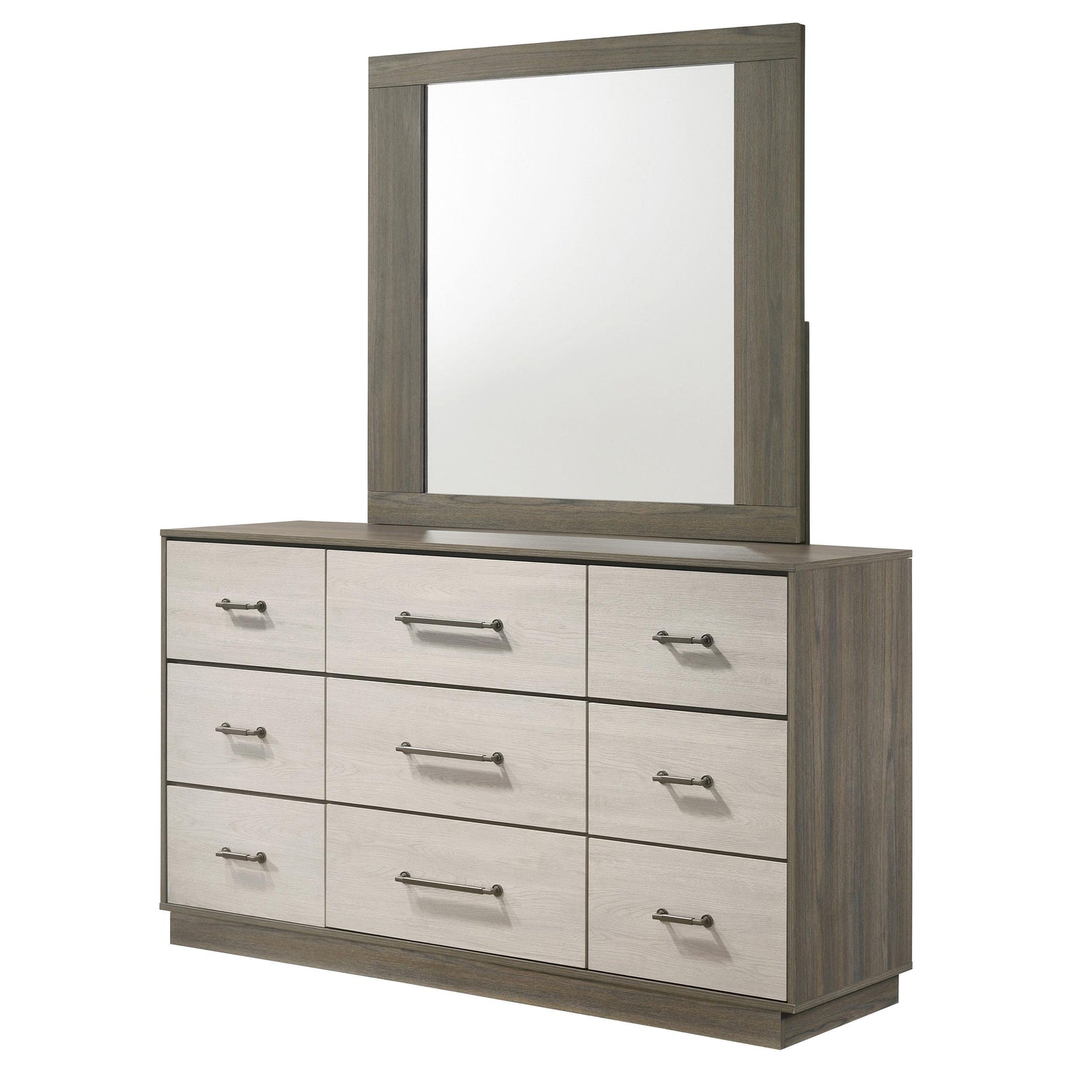 Fenwick 9-drawer Dresser with Mirror Grey Oak - 224983M