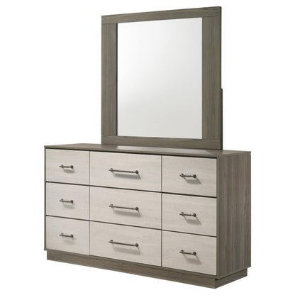 Fenwick 9-drawer Dresser with Mirror Grey Oak - 224983M
