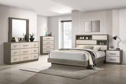 Fenwick California King Bed Bookcase Headboard Grey Oak - 224981KW
