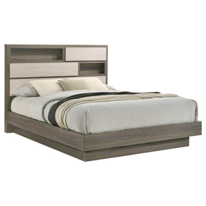 Fenwick California King Bed Bookcase Headboard Grey Oak - 224981KW