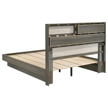 Fenwick California King Bed Bookcase Headboard Grey Oak - 224981KW
