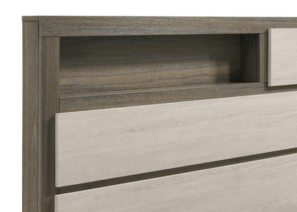Fenwick California King Bed Bookcase Headboard Grey Oak - 224981KW