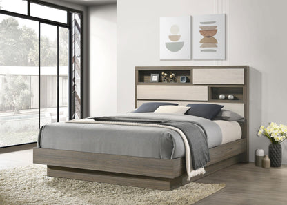 Fenwick Eastern King Bed Bookcase Headboard Grey Oak - 224981KE