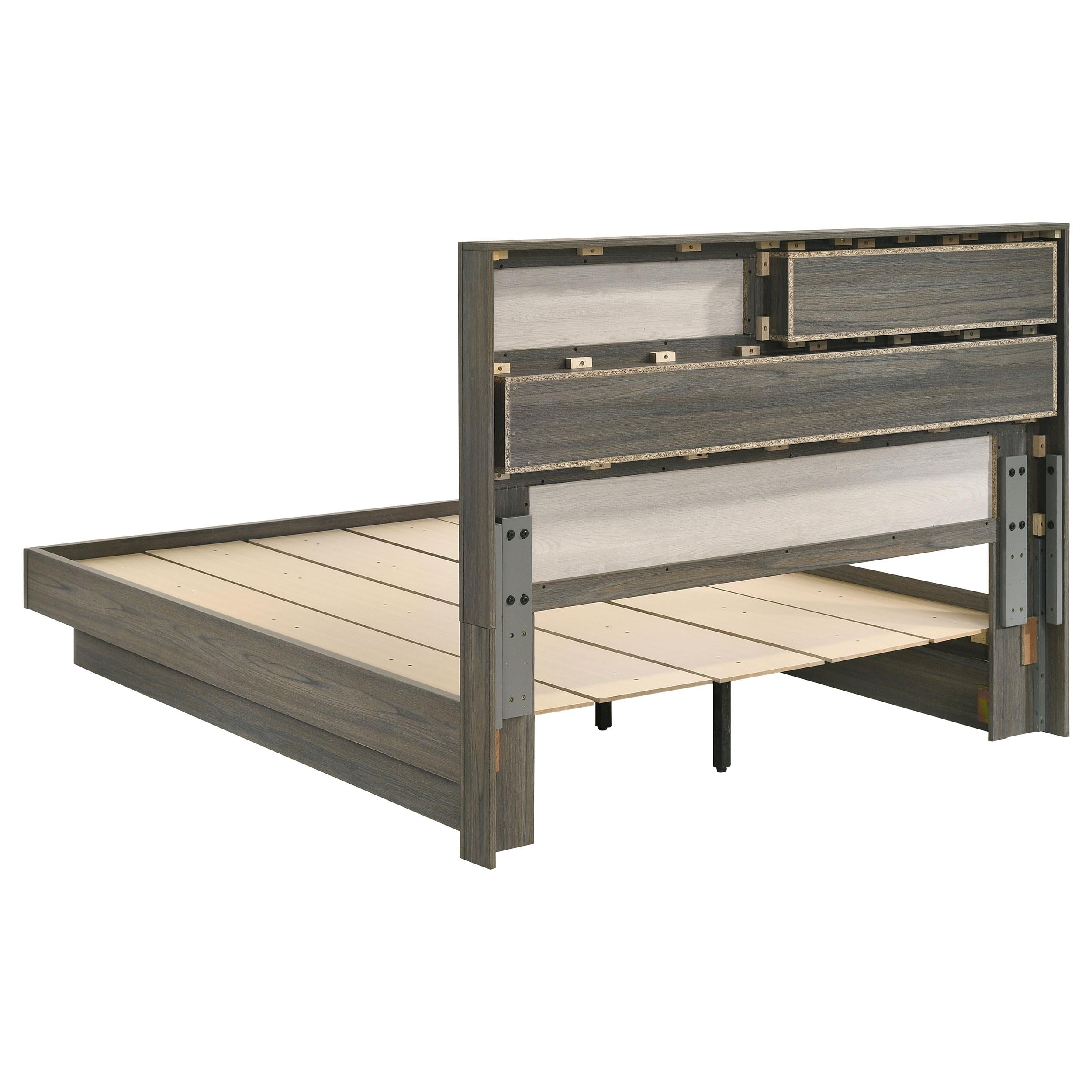 Fenwick Eastern King Bed Bookcase Headboard Grey Oak - 224981KE