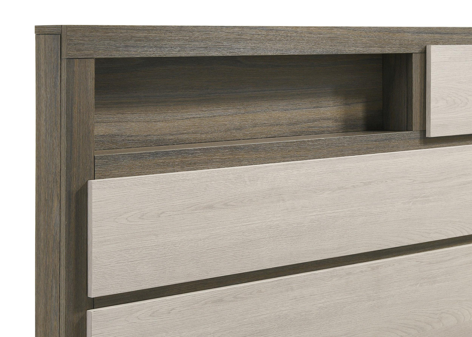 Fenwick Queen Bed Bookcase Headboard Grey Oak - 224981Q