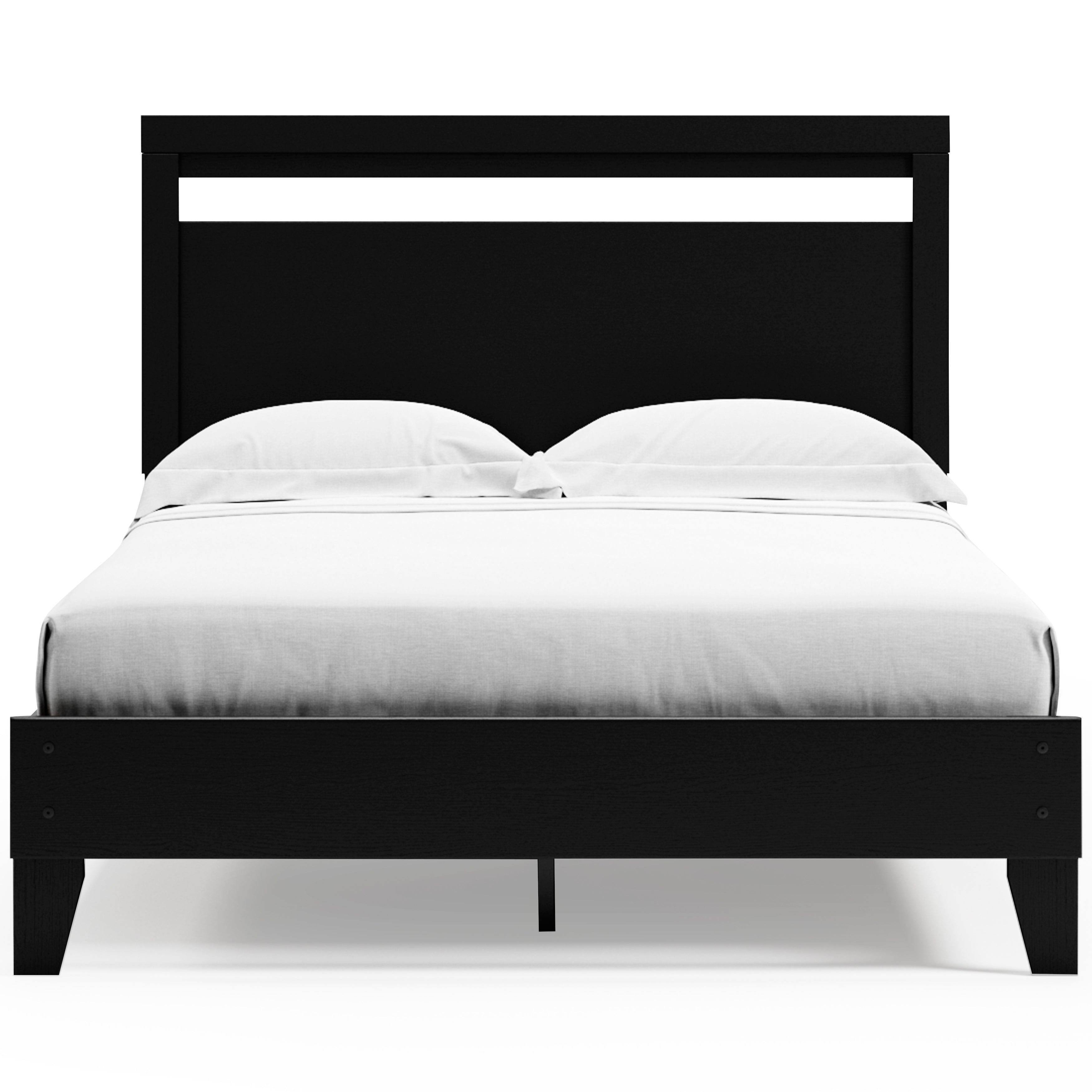 Finch Queen Panel Platform Bed with Dresser and 2 Nightstands in Black/Brown - PKG017945