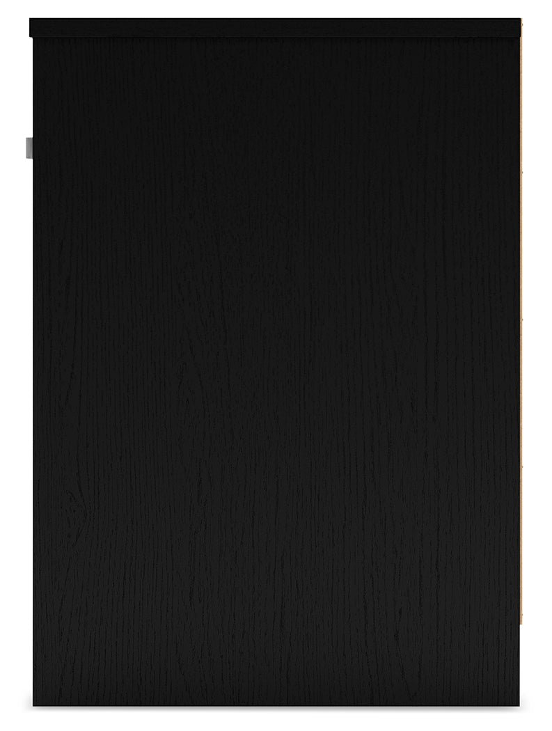 Finch Queen Panel Platform Bed with Dresser and 2 Nightstands in Black/Brown - PKG017945