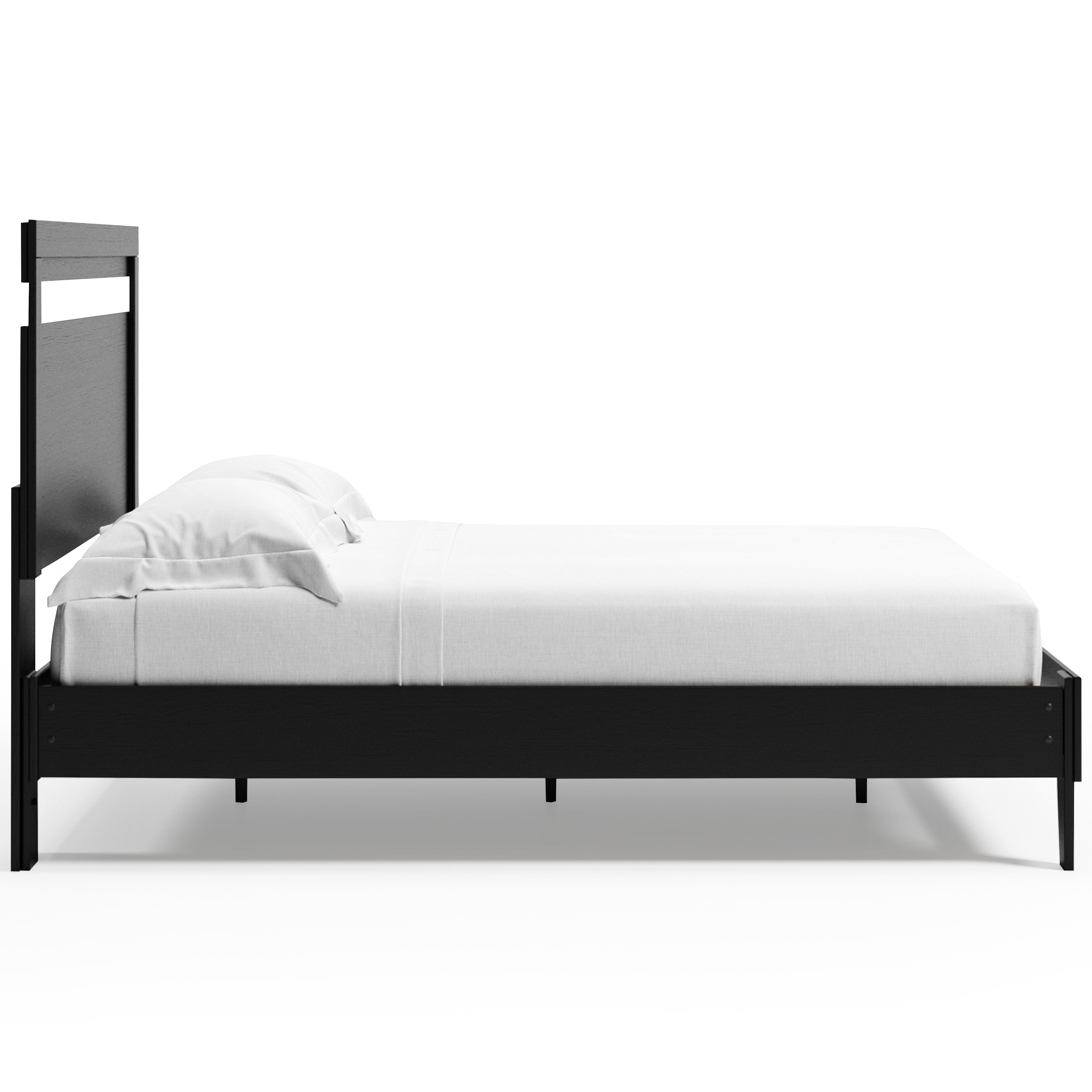 Finch Queen Panel Platform Bed with Dresser and 2 Nightstands in Black/Brown - PKG017945