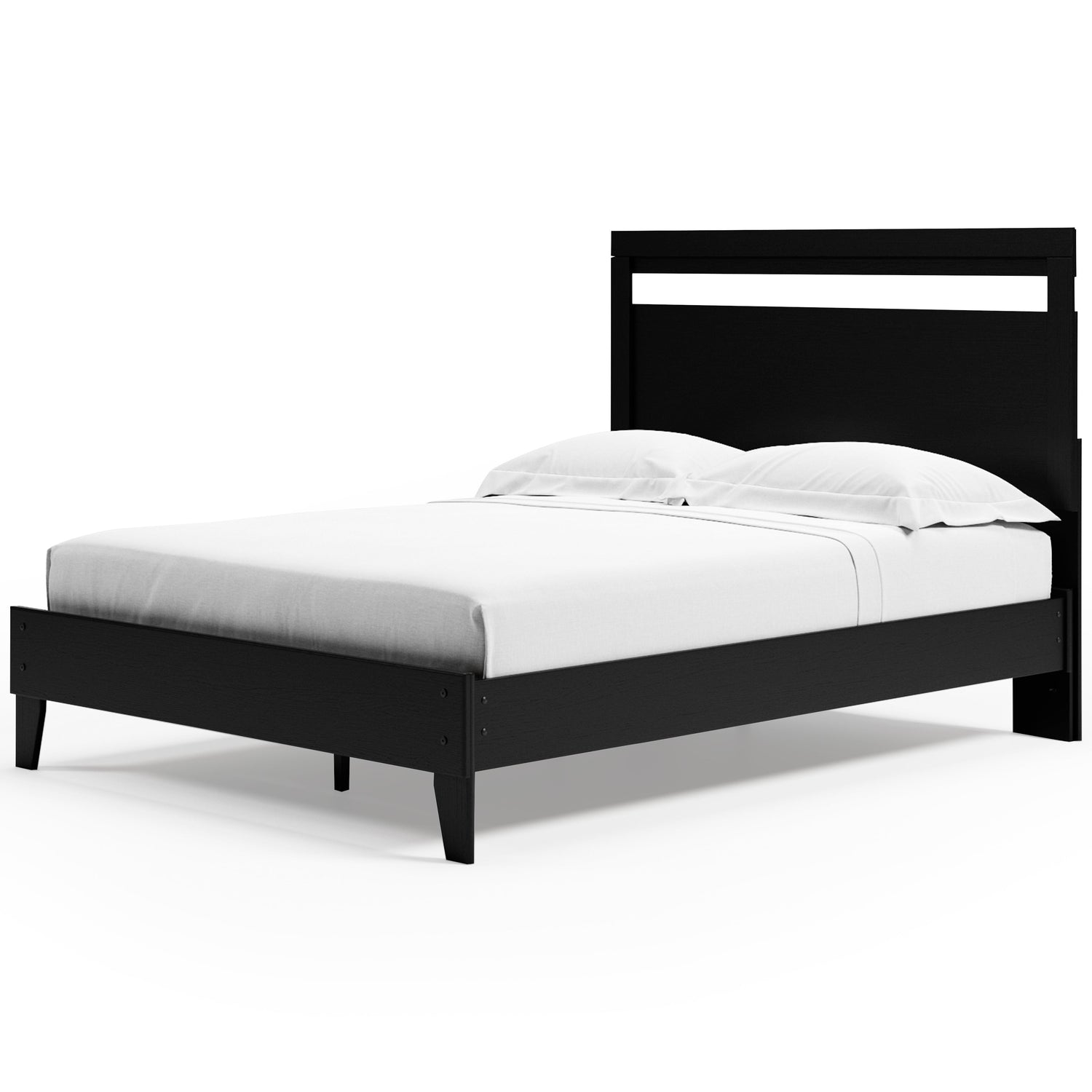 Finch Queen Panel Platform Bed with Dresser and 2 Nightstands in Black/Brown - PKG017945